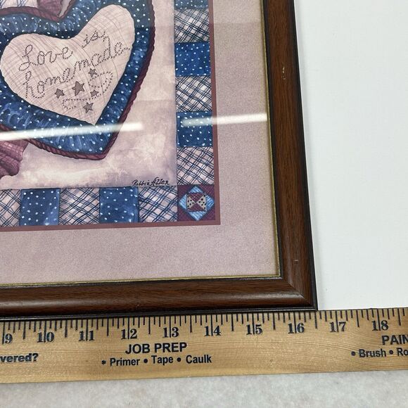 Vtg Homco Home Interiors Love Is Homemade Picture Hearts Robbin Allen Quilt - Picture 10 of 14